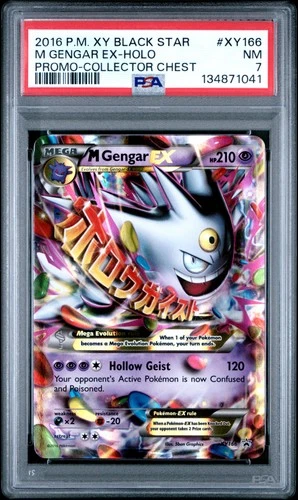 2016 POKEMON XY BLACK STAR PROMO COLLECTOR CHEST #XY166 M GENGAR EX PSA 7