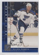 2001-02 ITG Be A Player Memorabilia Sapphire 99/100 Shjon Podein #499 1s7