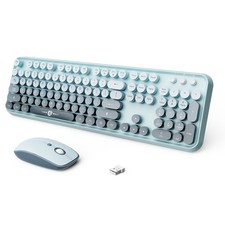 Wireless Keyboard and Mouse Combo, 2.4 GHz Wireless Full-Sized Typewriter Keyboa