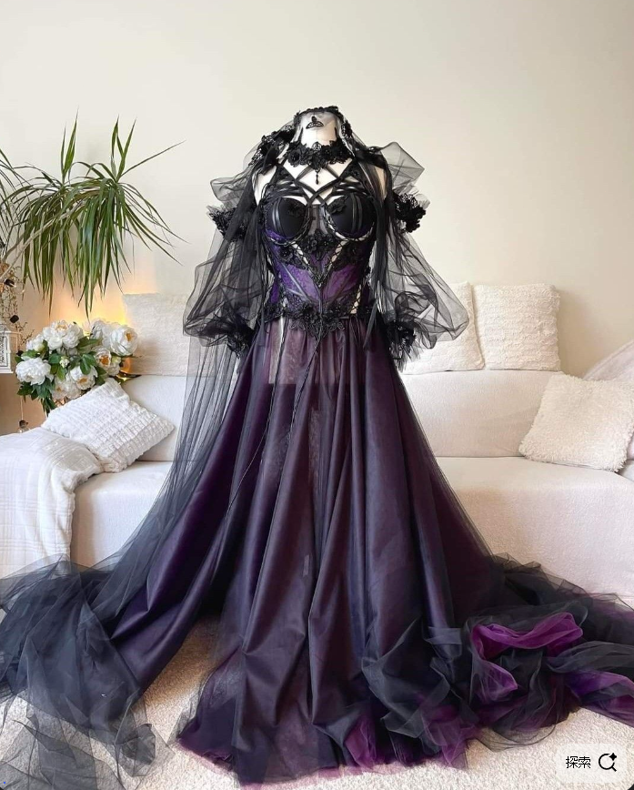 black viking wedding dress Vicanber Ladies Vintage Medieval Dress Victorian Renaissance Gothic Costume Gown Dresses (Black,L)