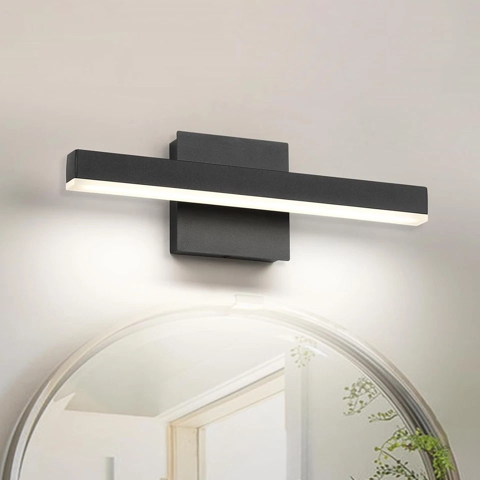Elegante luz de tocador de baño regulable de 5 quilates negra - accesorio moderno de 15,75 pulgadas Foto 3 de 4