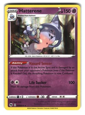 Pokemon TCG Hatterene 020/073 Holo Rare Champion's Path 