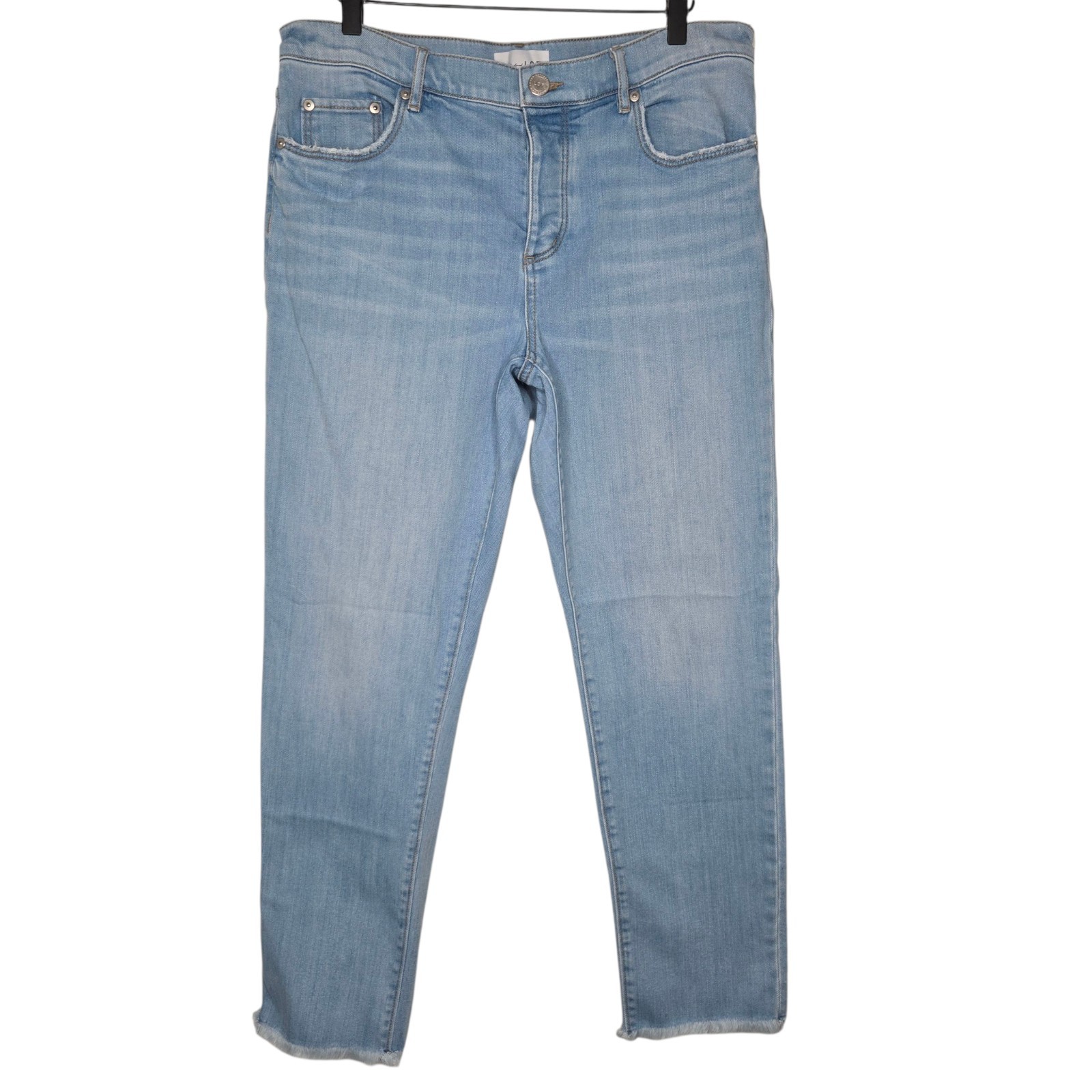 LOFT Womens Mid Rise Light Wash Buttonfly Boyfriend Denim Jeans Size 10