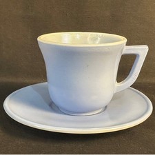 Vintage Hazel Atlas Little Hostess Collection Platonite Blue Cup  Saucer Set