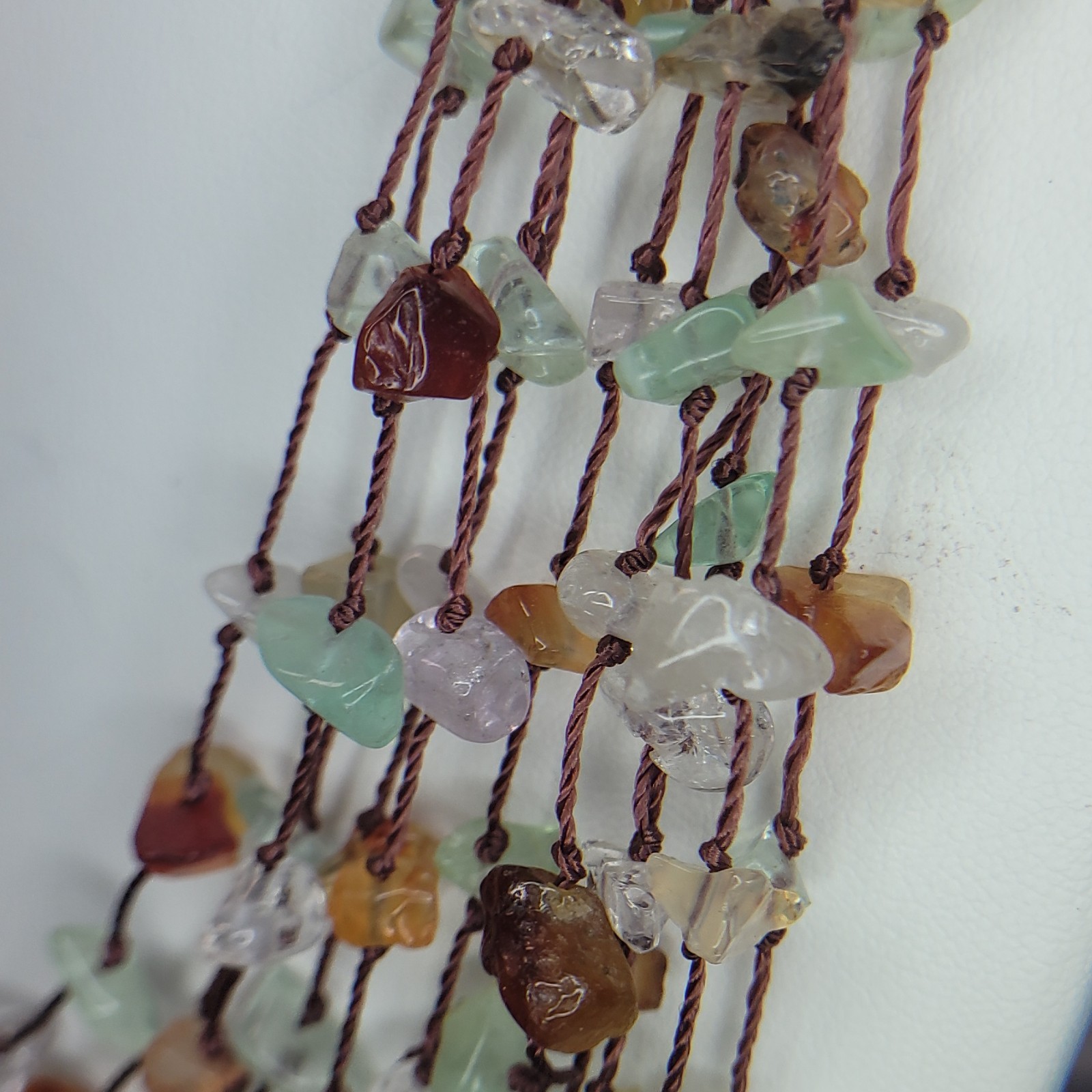 Multicolor Quartz Gemstone Multi-Strand Beaded Ne… - image 4
