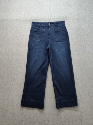 Bagatelle Women Jeans 30 Blue Denim Wide Leg High Rise 4 Patch Pocket Stretch