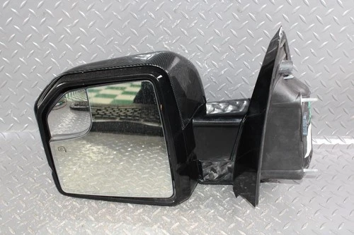 15-18 F150 Carbon Fiber Cap Power Left LH Door Mirror Heated Glass Manual Fold
