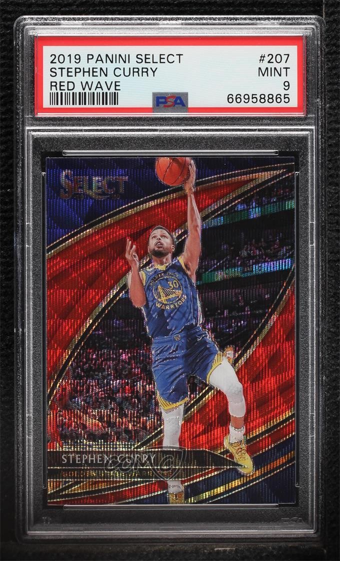2019 Panini Select Courtside Tmall Red Wave Prizm Stephen Curry PSA 9 MINT 2l4