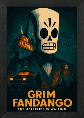 Grim Fandango: Das Leben nach dem Tod wartet gerahmtes Wandbild Poster Leinwanddruck Bild