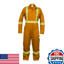 Just In Trend Safety Hi Vis Coverall with Leg Zipper   100 Cotton, 7 oz 2XL, O