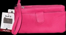 BRAND NEW WITH TAGS Mundi Ladies ‘Stuff-It’ Wristlet Wallet Hot Pink US4