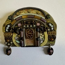 Vintage Ayala Brooch Pin  Jewelry Beads Handcrafted