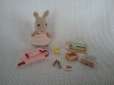 Vintage Sylvanian Families Beverley Goes to School Ivory Rabbit Playset