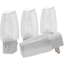 DEWENWILS 4 Pack Plug-In Night Light Manual On/Off Switch Warm White LED Lights
