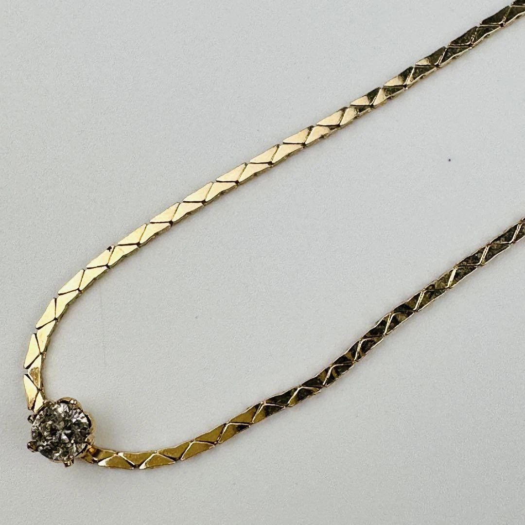 Collana Christian Dior ciondolo strass trasparente oro lunghezza 16 5 in JP vintage