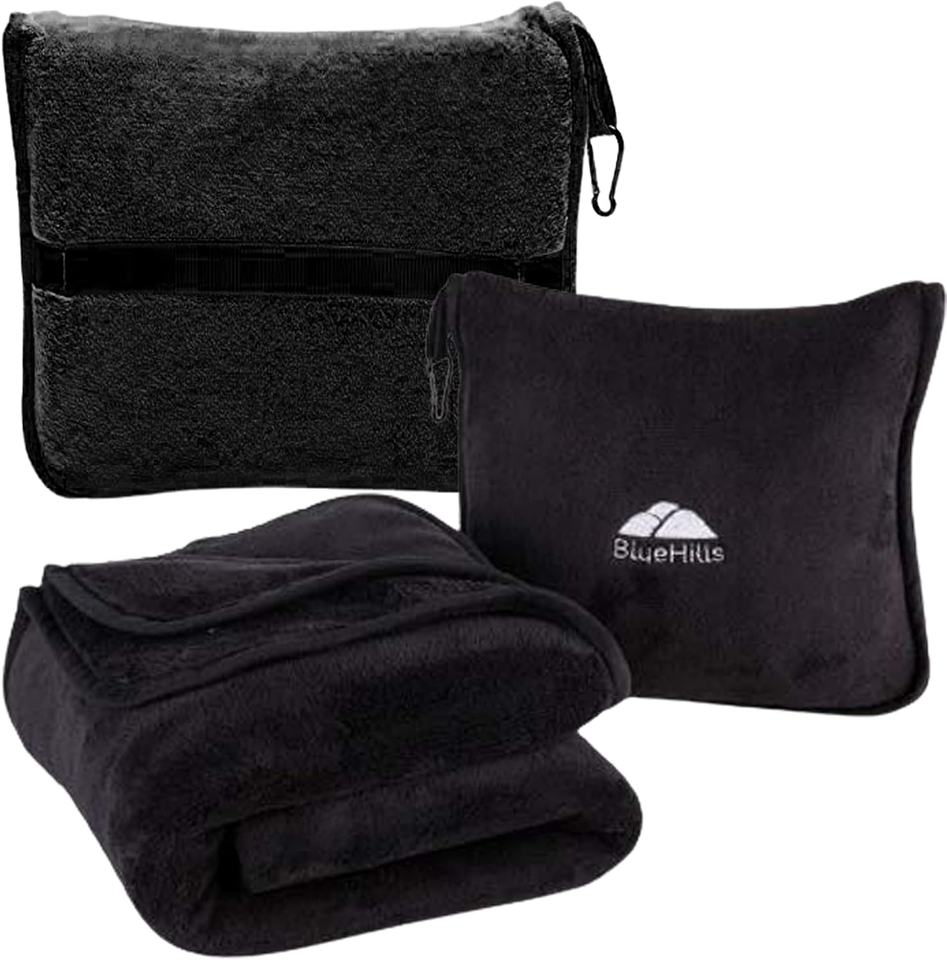 Premium Soft Travel Blanket Pillow Flight Comfort Throw with Soft Bag ...