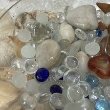 Decorative glass stones and pebbles colorful