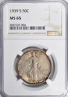 1939-S WALKING LIBERTY HALF DOLLAR ~ SO VERY ORIGINAL AND CRUSTY NGC MS65!