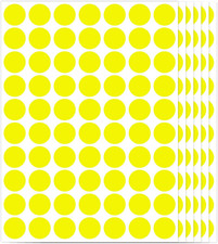 1400 Yellow Circle Dot Stickers 3/4" Round Labels Coding Office Garage Sale