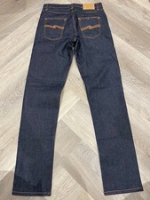 Nudie Steady Eddie II Dry True Jeans W29 L34 Indigo Tapered High Rise RRP £145