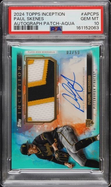 2024 Topps Inception Paul Skenes Auto RPA Aqua Parallel /50 PSA 10 💎 RC Rookie