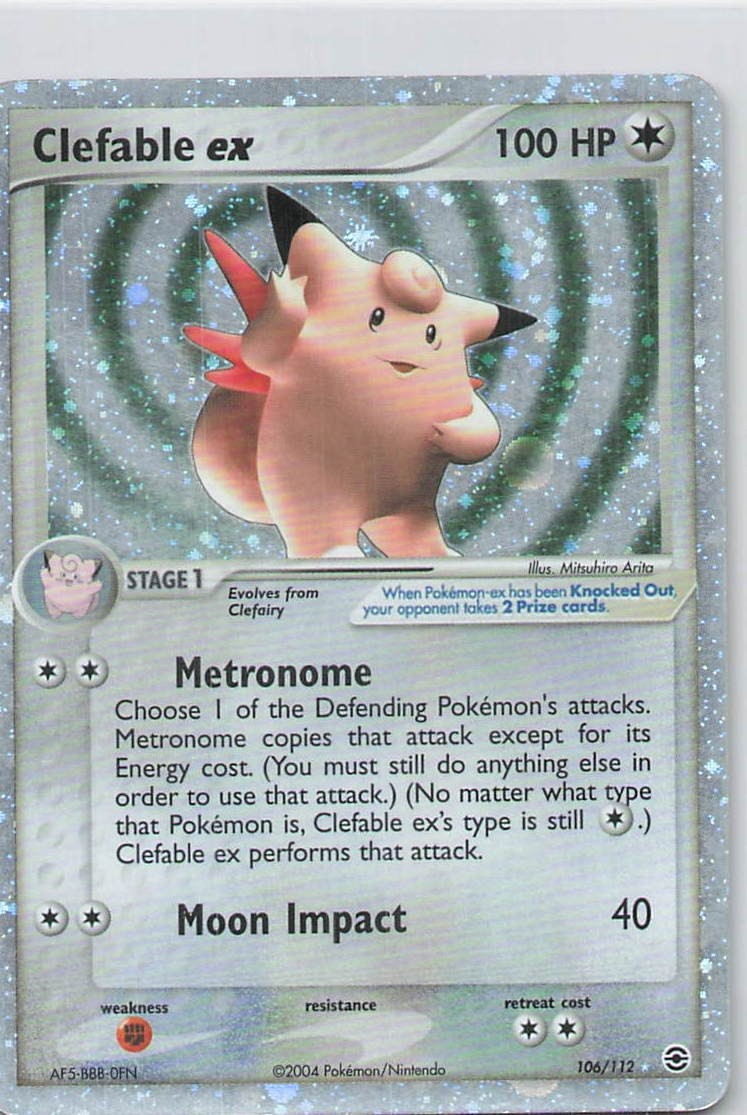 Clefable ex Holo Ultra Rare EX FireRed & LeafGreen 106/112 LP