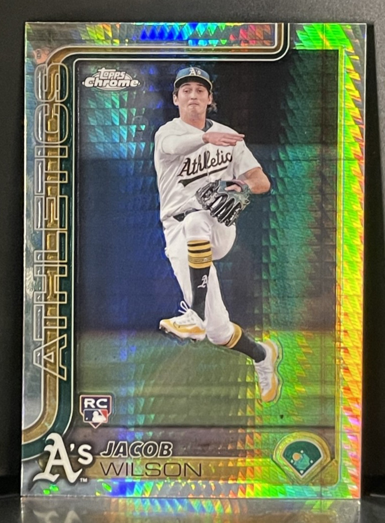 2025 Topps Chrome Jacob Wilson RC Prism Refractor Rookie #96 Athletics