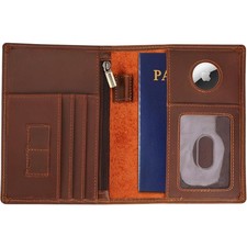 Phoenix Leather Passport Holder, Full Grain Leather Travel Wallet - Slim, Bif...