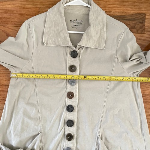 Neon Buddha Jacket Womens Large Taupe Lagenlook Artsy Bohemian Minimalist Chic - Picture 6 of 7