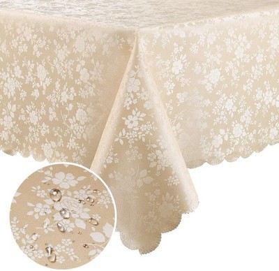 Smiry Rectangle Table Cloth, Waterproof Heavy 78'' x 54'' (Rectangular), Beige 