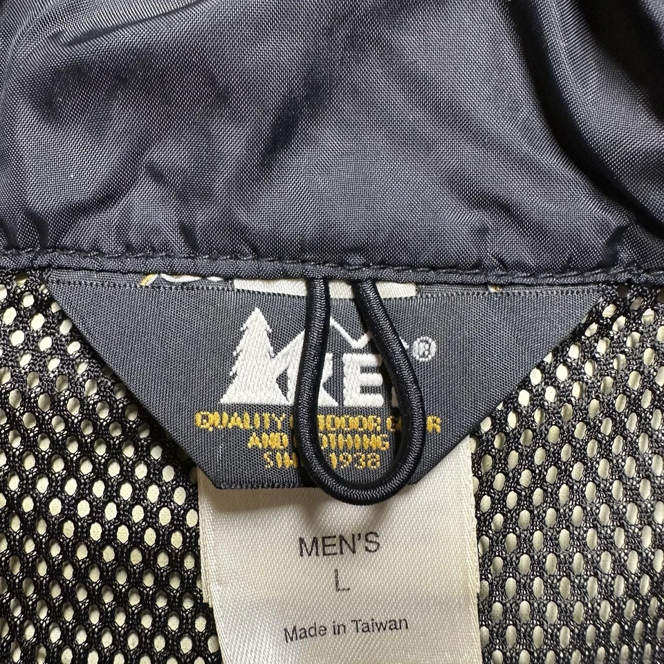 Chaqueta REI De Colección Para Hombres L Verde Negra Gore Tex Impermeable Ripstop Stow Away Usada en Excelente Condición Foto 4 de 4