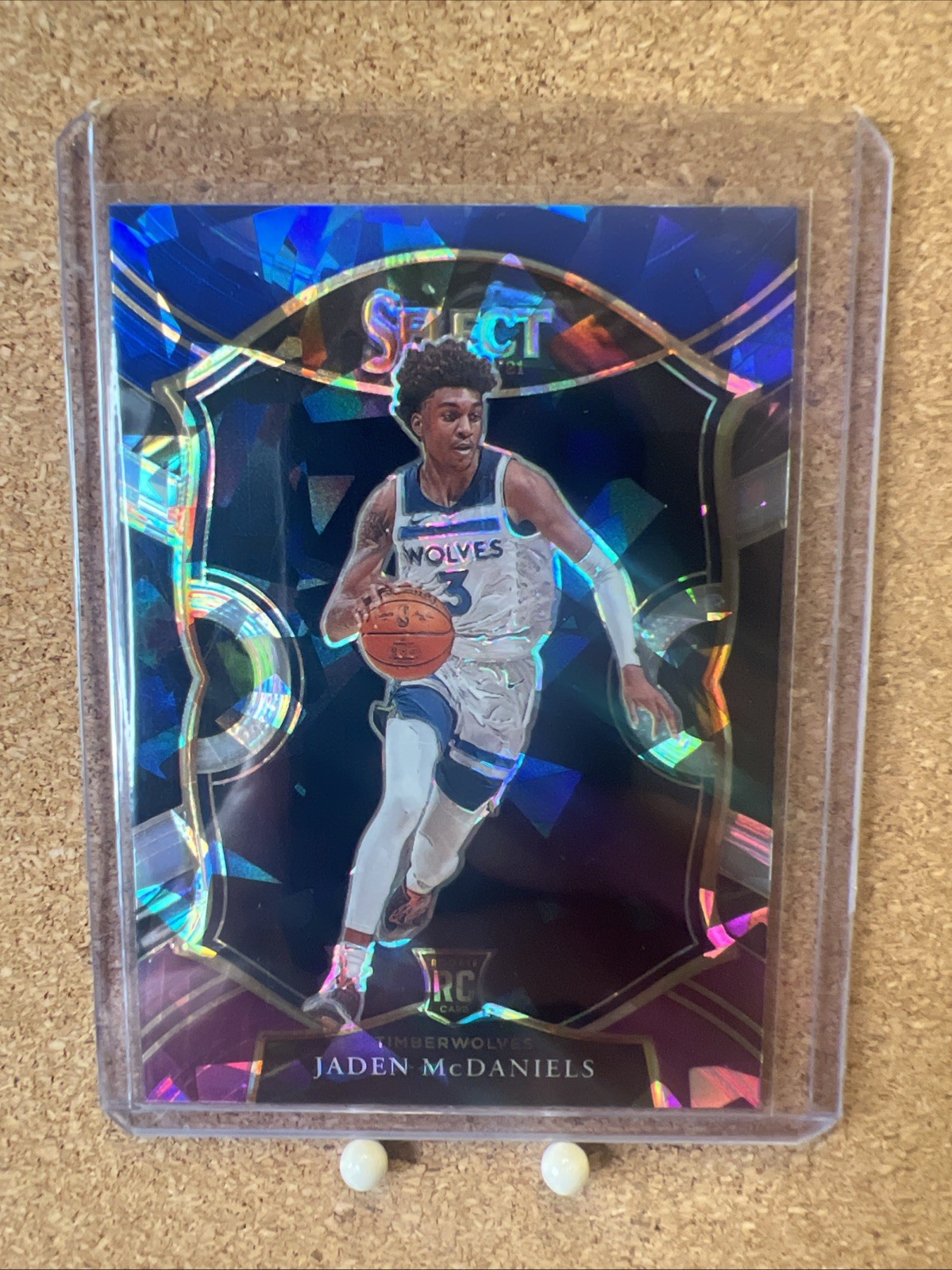 2020-21 Panini Select - Concourse Jaden McDaniels #88 Blue White Purple Cracked