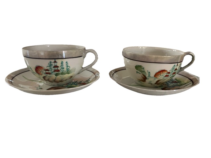 Made in Japan Lot of 2 Vtg Cup and Saucer Set