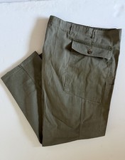 Vintage WWII 40s USMC HBT Olive Cotton Cargo Combat Fatigue Pants 40 x 33 RARE
