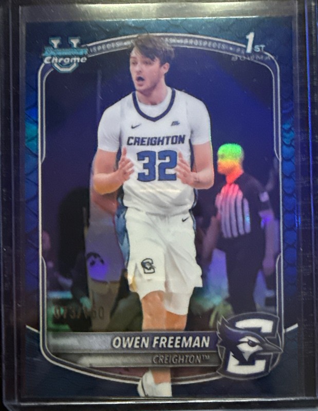 2025-26 Bowman - Chrome Prospects Owen Freeman #BCP-32 Blue Reptilian Refractor