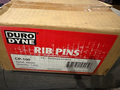 #ad Duro Dyne Rib Pins quantity 1000 for 1 inch high density insulation $250.00
