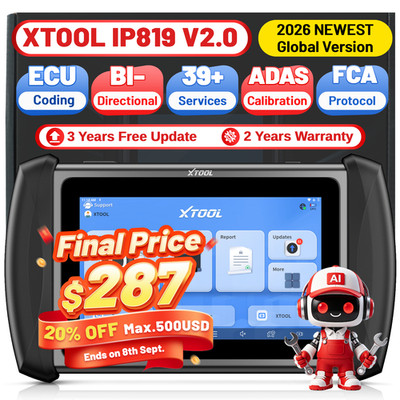 2026 XTOOL IP819 V2.0 Diagnostic Tool Full System OBD2 Scanner 39+ Services FCA