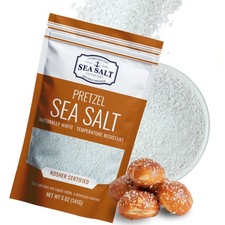 Pretzel Coarse Sea Salt for Soft Pretzels, Heat Resistant 5 Ounce Pack of 1 