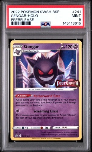 145113615 Gengar 2019 Pokemon Sword & Shield Black Star Promos #SWSH241 PSA 9