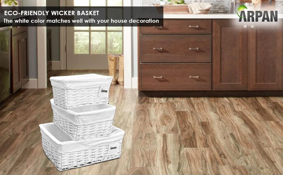 Personalised Text White Wicker Storage Gift Hamper Basket with White ClothLining - Image 2 of 2