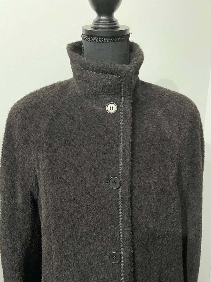 VTG NWOT Steve By Searle Chocolate Brown Wool /Alpaca Full Length Coat - Size 6 - Image 3 of 4