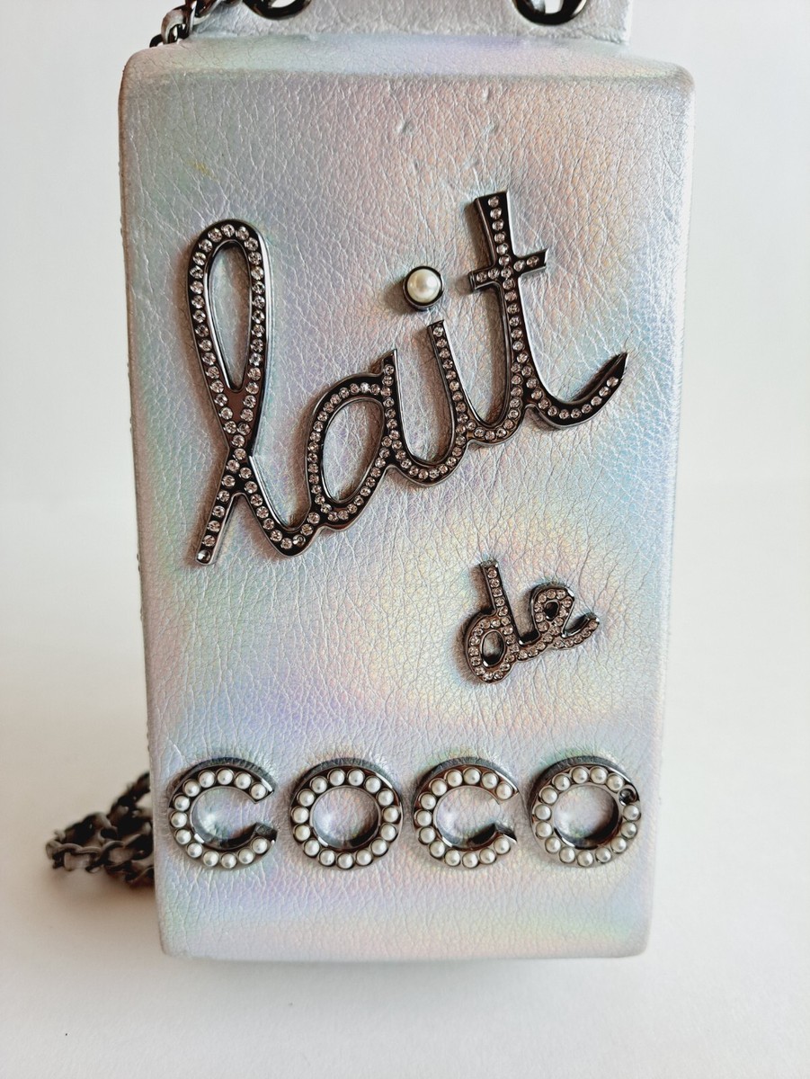 Chanel Iridescent Chanel Milk Bag Silver Leather Bag Chanel Milk