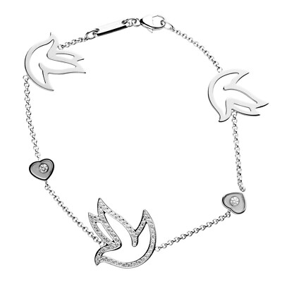Chopard Happy Diamonds White Gold and Diamond Charm Bracelet 859044 Brand New