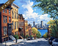 Boston with South End oil painting 8x10 Print