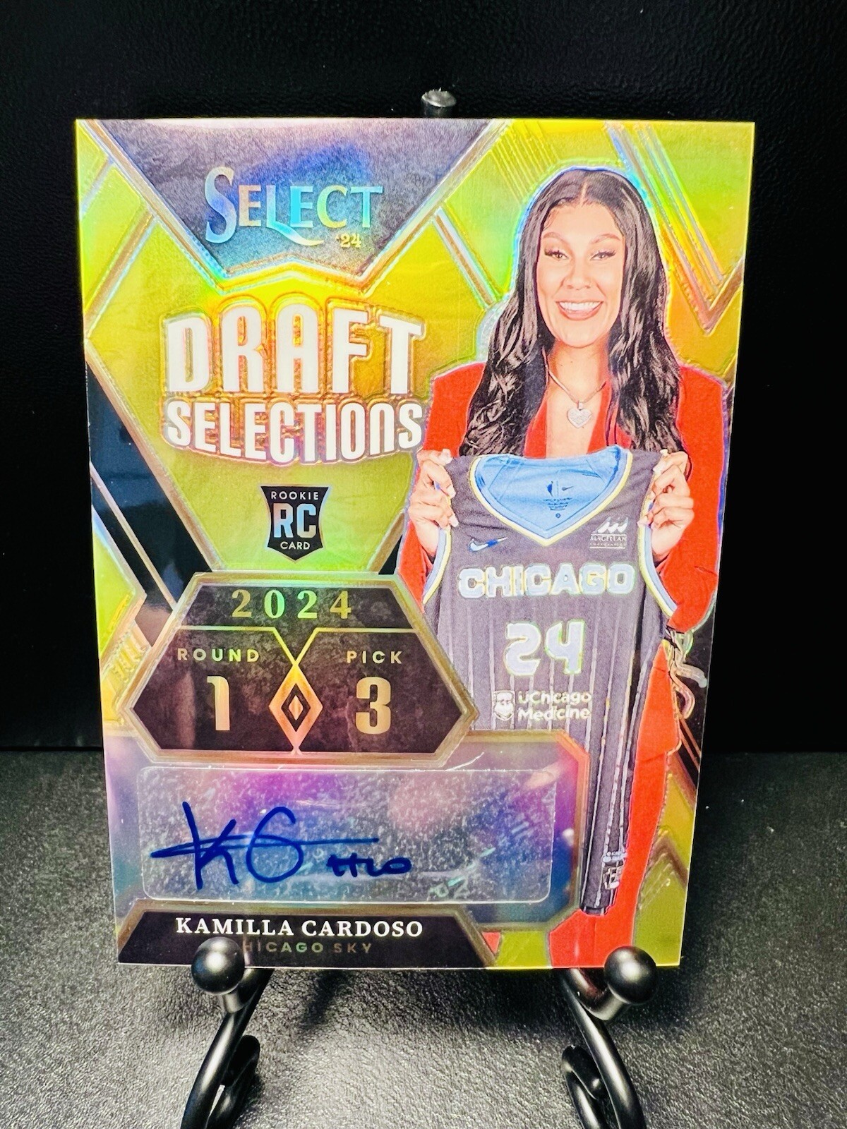 2024 Select WNBA Kamilla Cardoso Draft Selections Auto Black Gold RC 3/5 SSP 🔥