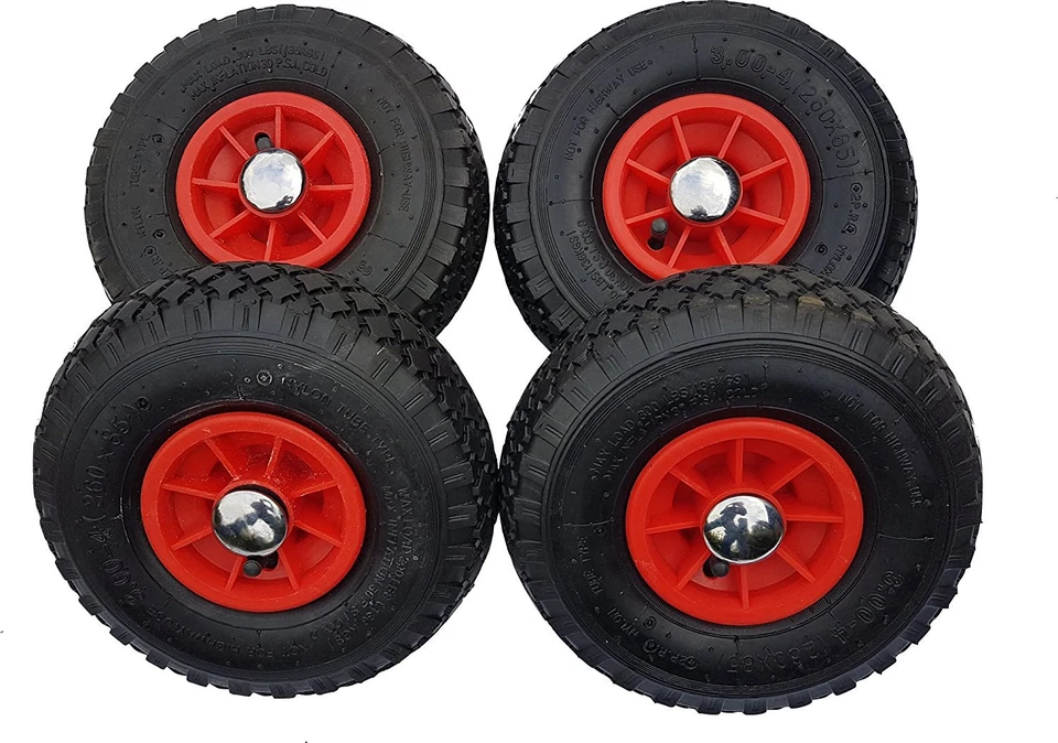 4 x FROSAL Luftrad + Befestigung Rad Ersatzrad Bollerwagen Sackkarre 260x85 20mm