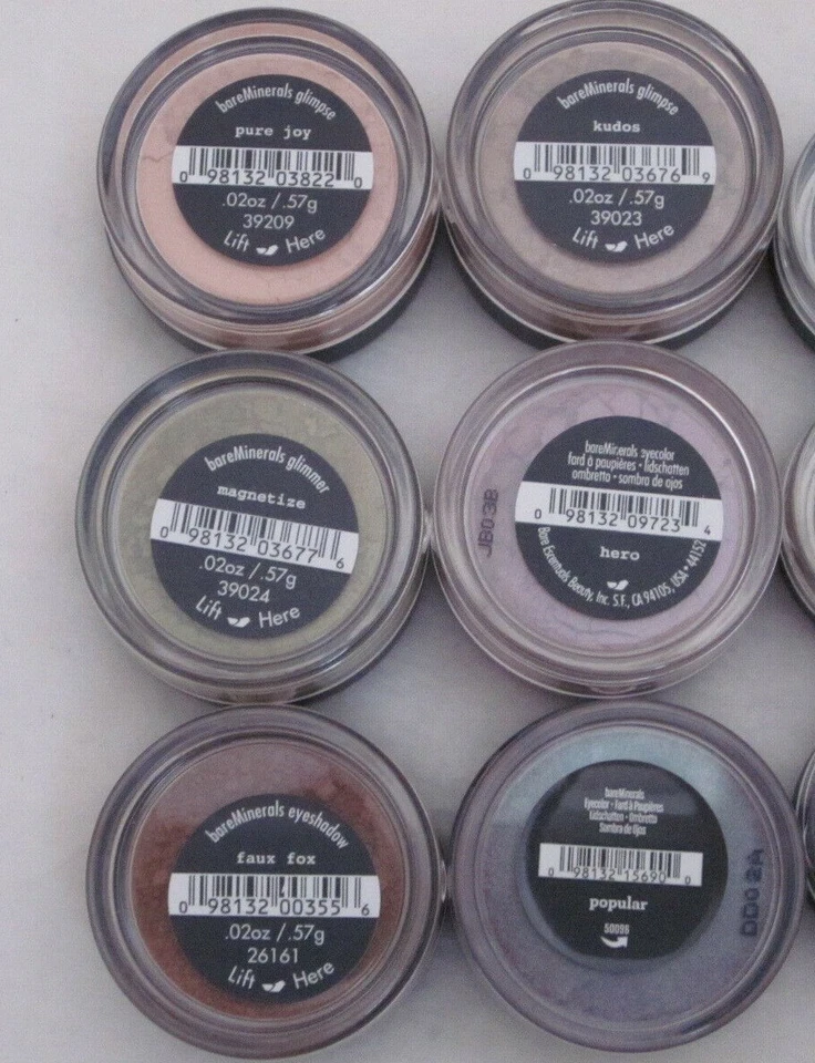 BARE ESCENTUALS * bare Minerals (6) Eyecolors Galore Set + Buffing Brush $108  - Image 2 of 4