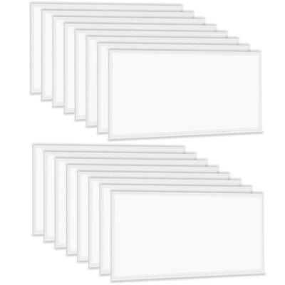 16 Pack 2x4 Commercial LED 7800LM Dimmable Drop Ceiling Flat Panel Troffer Light