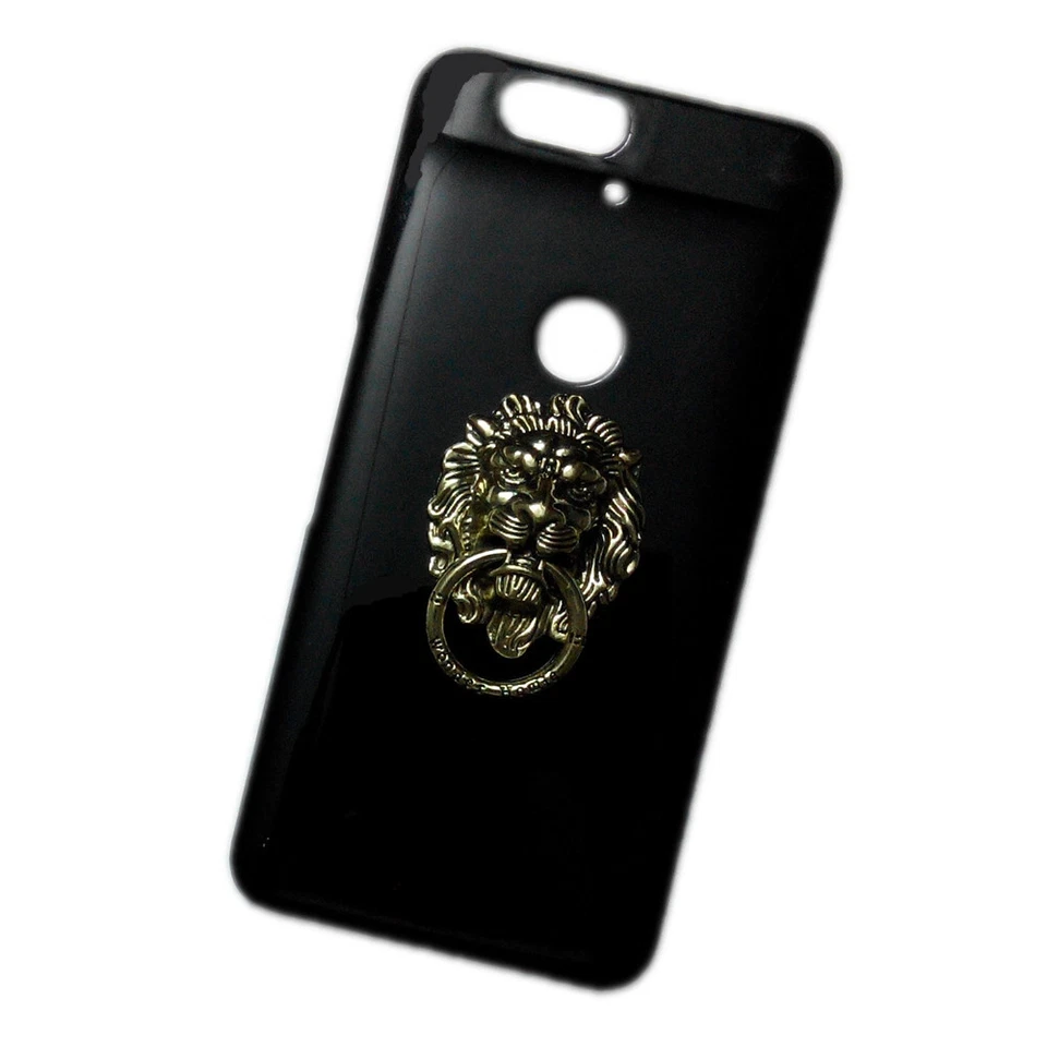 For Phones 3D Lion Finger Ring Stand Holder Black Back Hard Skin Case Cover - Image 4 of 4