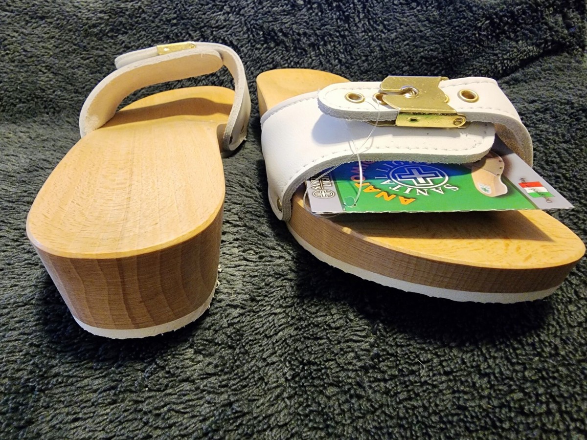値下げしました！ Dr Scholl CLOG MEN ウッドサンダル イタリア製 Dr Scholls White 